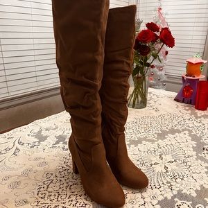 Faux suede boots